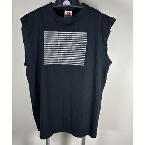 Kappa Black Faded Spell Out Trippy Logo Sleeveless T-Shirt Men's Size XL